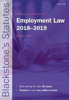 Paperback Blackstone's Statutes on Employment Law 2018-2019 Book