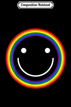 Paperback Composition Notebook: Happy Face Gay Pride LGBT Rainbow Inspiring Distressed Print Journal/Notebook Blank Lined Ruled 6x9 100 Pages Book