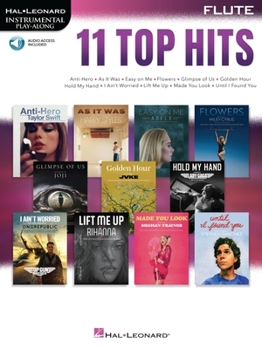 Paperback 11 Top Hits for Flute Instrumental Play-Along Songbook - Book with Online Audio Book