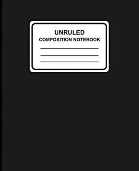 Unruled Composition Notebook: Solid (Black), 7.5" x 9.25", Unruled Notebook, 100 Pages, Professional Binding