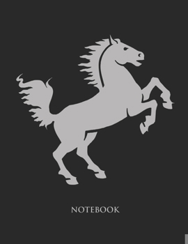 Paperback Horse Notebook: Hand Writing Notebook - Large (8.5 x 11 inches) - 110 Numbered Pages - Silver Softcover Book