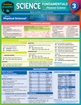 Pamphlet Science Fundamentals 3 - Physical Science: Quickstudy Laminated Reference & Study Guide Book