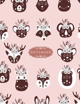 Notebook: Cute Animals Forest Journal for Girls: Cute gift for Women and Girls 8.5 x 11 - 110 Line Pages - Journal, Notebook, Diary, Composition Book