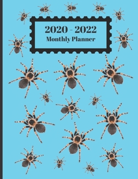 Paperback 2020-2022 Monthly Planner: Tarantula Spiders Crawling Creepy Design Cover 2 Year Planner Appointment Calendar Organizer And Journal Notebook Book