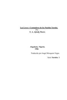 Paperback Leyes y Costumbres de los Pueblos Yoruba 1906 traduccíon [Spanish] Book