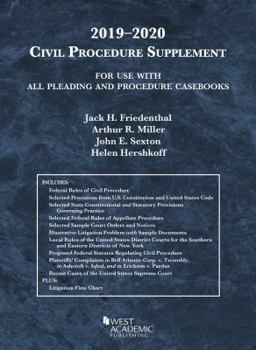 Paperback Civil Procedure Supplement, for Use with All Pleading and Procedure Casbooks, 2019-2020 (American Casebook Series) Book