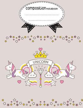 Composition Notebook, 8.5 x 11, 110 pages: unicorn purple: (School Notebooks)