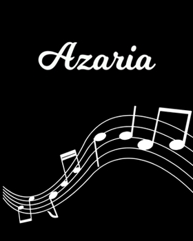 Azaria: Sheet Music Note Manuscript Notebook Paper - Personalized Custom First Name Initial A - Musician Composer Instrument Composition Book - 12 Staves a Page Staff Line Notepad Notation Guide - Cre