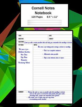 Cornell Notes Notebook : Note Taking System, for Students, Writers, Meetings, Lectures Large Size 8. 5 X 11 (21. 59 X 27. 94 Cm), Durable Matte Geometric Polygon Cover Design , 120 Pages