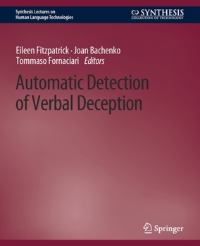 Paperback Automatic Detection of Verbal Deception Book
