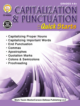 Paperback Capitalization & Punctuation Quick Starts Workbook, Grades 4 - 12 Book