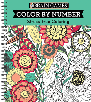 Spiral-bound Brain Games - Color by Number: Stress-Free Coloring (Green) Book