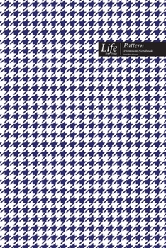 Checkered II Pattern Composition Notebook, Dotted Lines, Wide Ruled Medium Size 6 x 9 Inch (A5), 144 Sheets Navy Cover