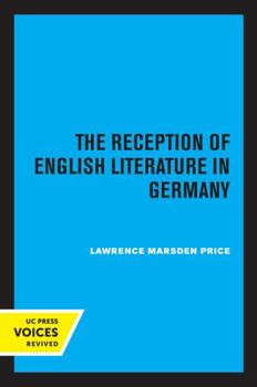 Paperback The Reception of English Literature in Germany Book