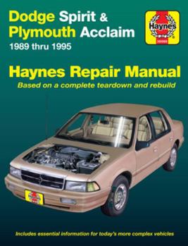Paperback Dodge Spirit & Plymouth Acclaim 1989-95 Book