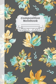 Composition Notebook: Watercolor Flowers Wide Ruled Notebook, School Journal (110 pages), Writing Journal