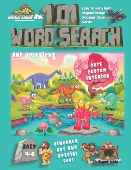 Paperback 101 Word Search for Kids: SUPER KIDZ Book. Children - Ages 4-8 (US Edition). Dinosaurs by the Lake, Blue, w custom art interior. 101 Puzzles wit Book