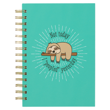 Spiral-bound Bless Your Soul Spiral Notebook, I Peopled Yesterday Funny Introvert Teal, Large Hardcover Journal for Women, Composition Notebook for Work, Travel Jo Book