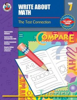 Paperback Write About Math, Grade 7 (The Test Connection) Book