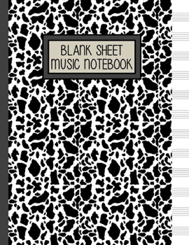 Blank Sheet Music Notebook: Leopard Print Music Manuscript Staff Paper for Musicians (108 pages, 12 staves per page)