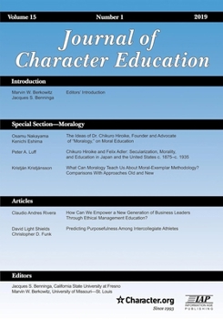 Paperback Journal of Character Education Vol 15 Issue 1 Book