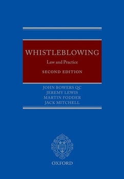 Hardcover Whistleblowing: Law and Practice Book