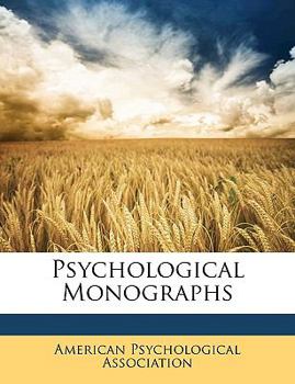Paperback Psychological Monographs Book