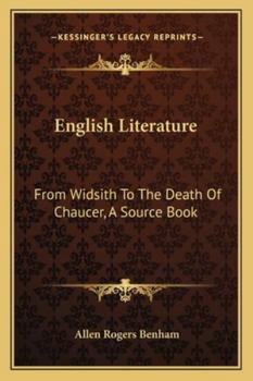 Paperback English Literature: From Widsith To The Death Of Chaucer, A Source Book