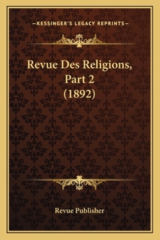 Paperback Revue Des Religions, Part 2 (1892) [French] Book
