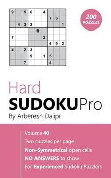 Paperback Hard Sudoku Pro: Book for Experienced Puzzlers (200 puzzles) Vol. 40 Book