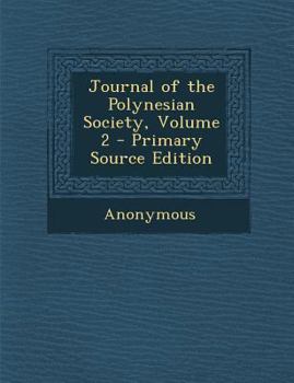 Paperback Journal of the Polynesian Society, Volume 2 Book