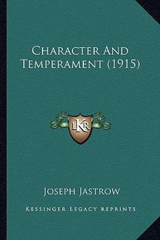 Paperback Character And Temperament (1915) Book