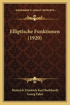 Paperback Elliptische Funktionen (1920) [German] Book