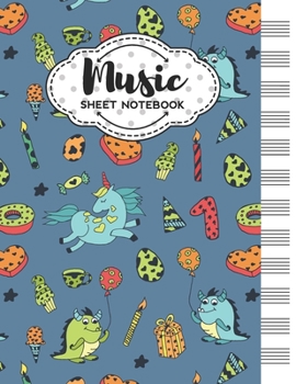 Paperback Music Sheet Notebook: Blank Staff Manuscript Paper with Cute Holidays Themed Cover Design Book