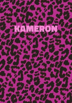 Paperback Kameron: Personalized Pink Leopard Print Notebook (Animal Skin Pattern). College Ruled (Lined) Journal for Notes, Diary, Journa Book