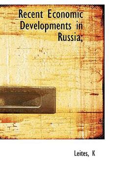 Paperback Recent Economic Developments in Russia; Book