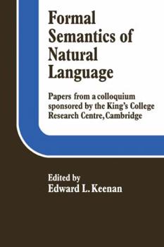Paperback Formal Semantics of Natural Language Book