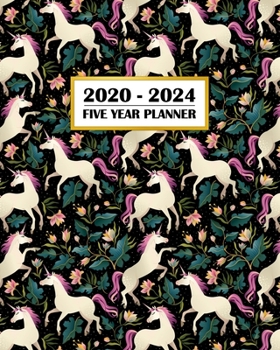 2020-2024 Five Year Planner: Pretty Dancing Unicorn | Fantasy Princess Pattern | 60 Month Calendar and Log Book | Business Team Time Management Plan | ... 5 Year - 2020 2021 2022 2023 2024 Calendar)