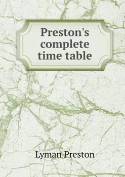 Paperback Preston's Complete Time Table Book