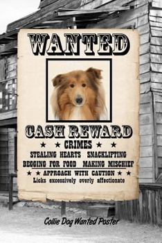 Paperback Collie Dog Wanted Poster: Isometric Dot Drawing Paper Notebook Featuring 120 Pages 6x9 Book