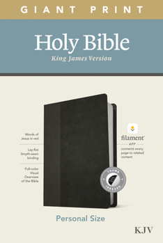 Imitation Leather KJV Personal Size Giant Print Bible, Filament Enabled Edition (Leatherlike, Black/Onyx, Indexed) [Large Print] Book
