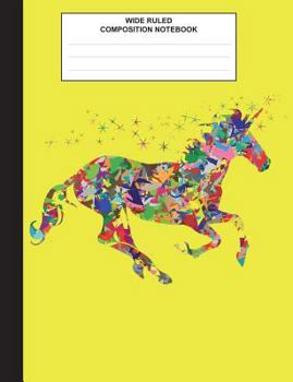 Composition Notebook: Unicorn Confetti, Composition Book for School, Wide Ruled,100 pages, for school student/teacher