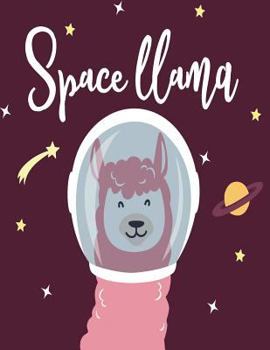 Space llama: Space llama on red cover and Dot Graph Line Sketch pages, Extra large (8.5 x 11) inches, 110 pages, White paper, Sketch, Draw and Paint
