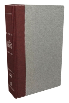 Hardcover The NKJV, Open Bible, Cloth Over Board, Gray/Red, Red Letter Edition, Comfort Print: Complete Reference System Book