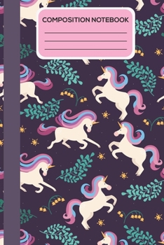 Composition Notebook: Cute Composition College Ruled unicorn Notebook For Children,Cute unicorn Notebook Journal For Girl