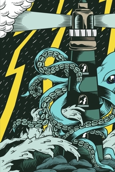 Vintage Octopus Journal: Ocean Sea Life Octopus Notebook College Ruled 6x9" LARGE 100 Lined Pages