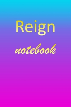 Paperback Reign: Blank Notebook - Wide Ruled Lined Paper Notepad - Writing Pad Practice Journal - Custom Personalized First Name Initia Book