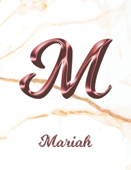 Paperback Mariah: 1 Year Weekly Planner with Note Pages (12 Months) - White Marble Rose Gold Pink Effect Letter M - 2020 - 2021 - Week P Book