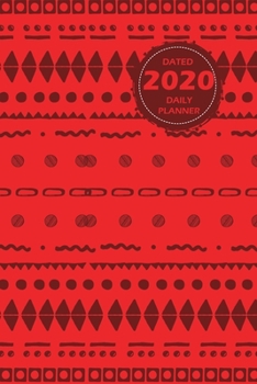 Pattern Lifestyle, Dated 2020 Daily Planner, 365 Days Blank Lined, Write-in Journal (Red)