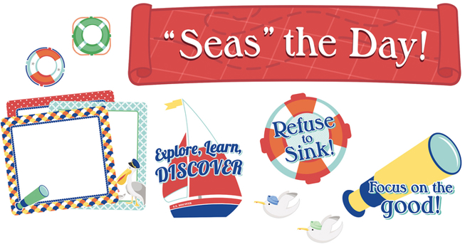 Wall Chart S.S. Discover Seas the Day! Mini Bulletin Board Set Book